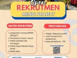 Mendi Project Buka Rekrutmen Anggota Baru, Dorong Generasi Muda Melek Literasi dan Advokasi Sosial