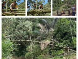 Bertaruh Nyawa Demi Sekolah, Kapolsek Kuwus Bangun Jembatan Darurat Selamatkan Masa Depan Harapan Bangsa