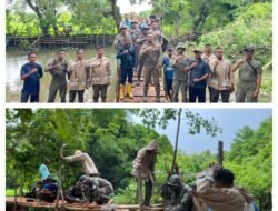 Brimob Polda NTT Wujudkan Aksi Sosial: Bangun Jembatan Darurat, Selamatkan Akses Pertanian Warga Rote Ndao