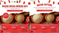 Dukung Ketersediaan Pangan, Piter Henoek (CV Anugerah Raya) Inisiasi Bazar Beras Murah di Reo dan Ruteng Sambut HUT RI ke-81